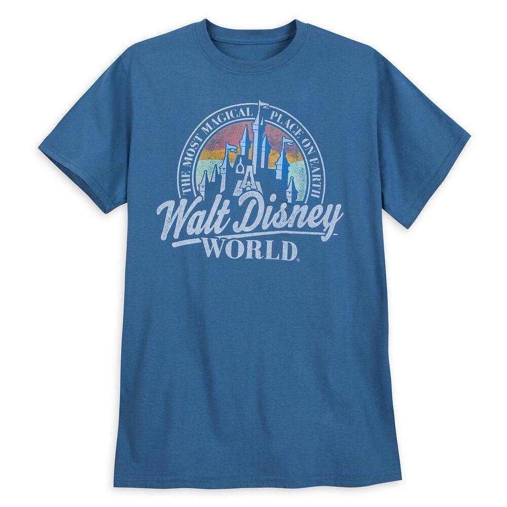 New NWT Disney Parks Official Merchandise Walt Disney World Blue Graphic Tee 2XL